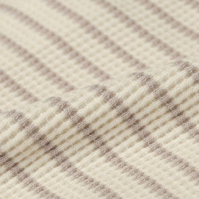 akachan honpo - 長袖兔裝-橫紋-米白色