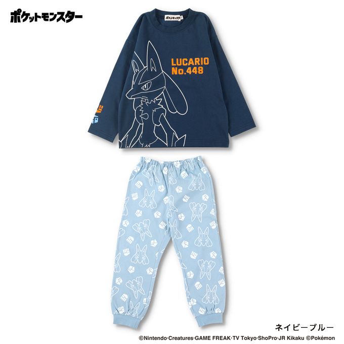 日本 BRANSHES - 超萌寶可夢純棉長袖家居服-灰黑