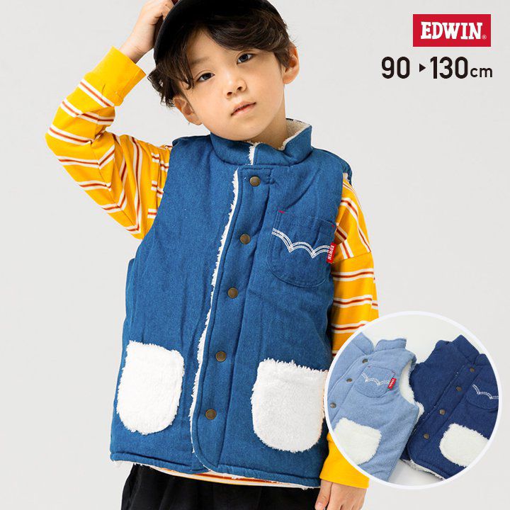 日本 Chil2 - 聯名款 工裝風絨毛口袋背心-深藍