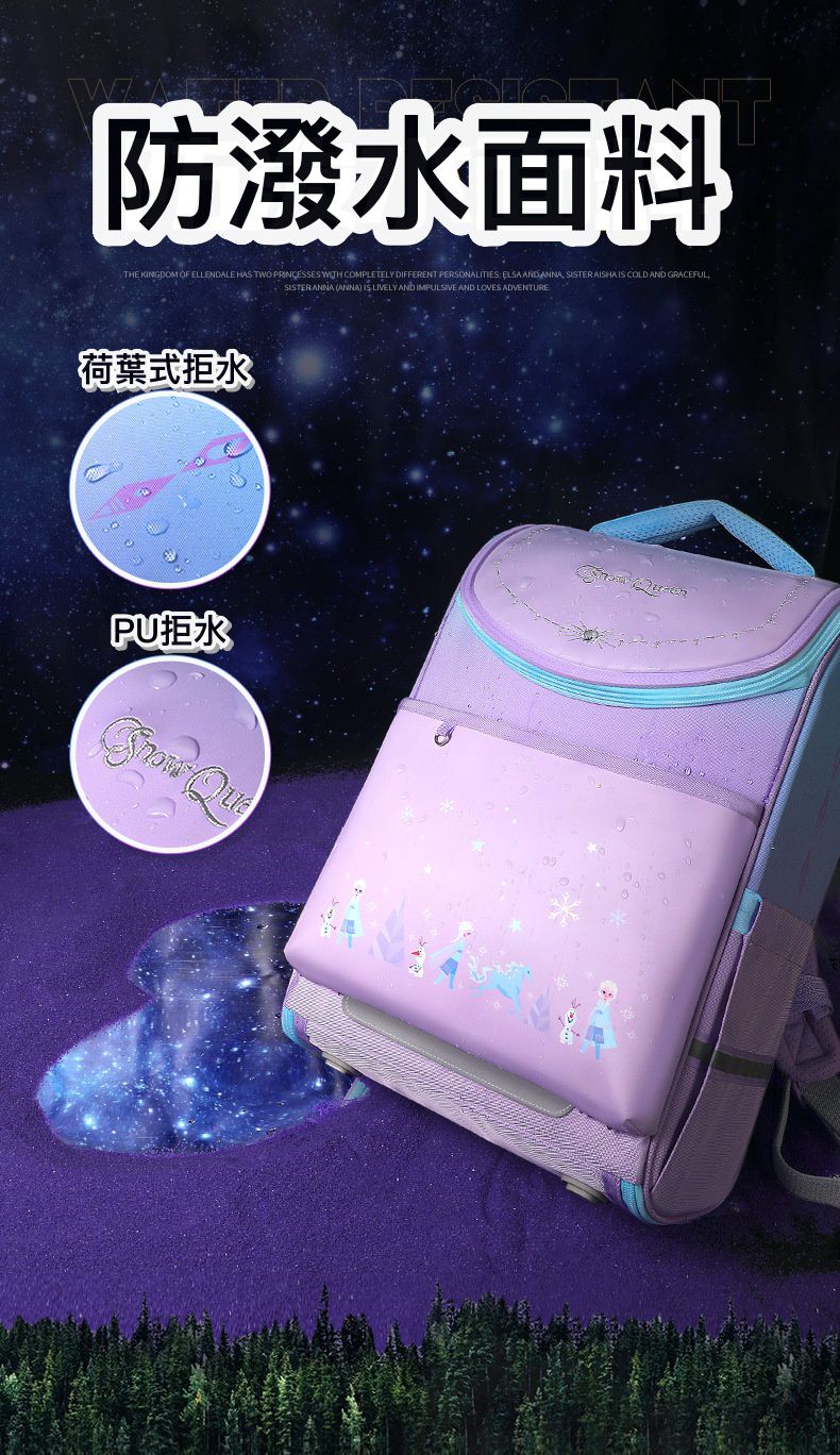 卡通懸浮減壓護脊後背包/書包-卡通人物雪寶-藍色 (建議110-135cm)-26x19x37cm