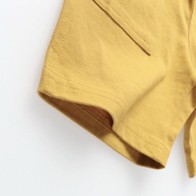 日本 BRANSHES - 100%棉 百搭休閒口袋短褲-漢堡-淺棕