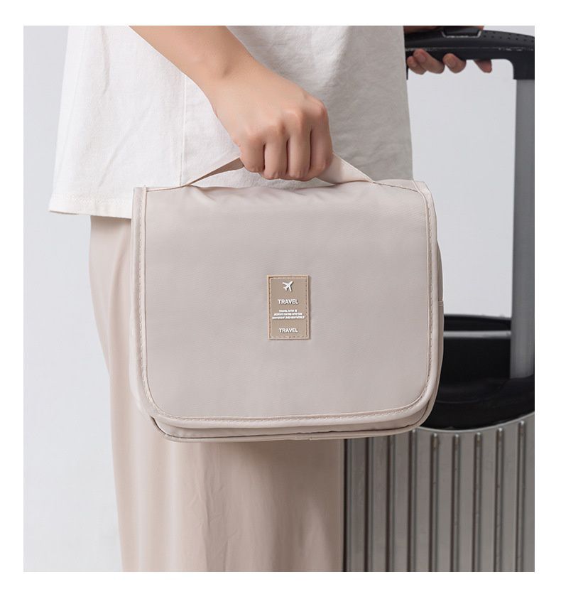 多功能懸掛式化妝包/盥洗包-米灰色 (24x9.5x20cm)