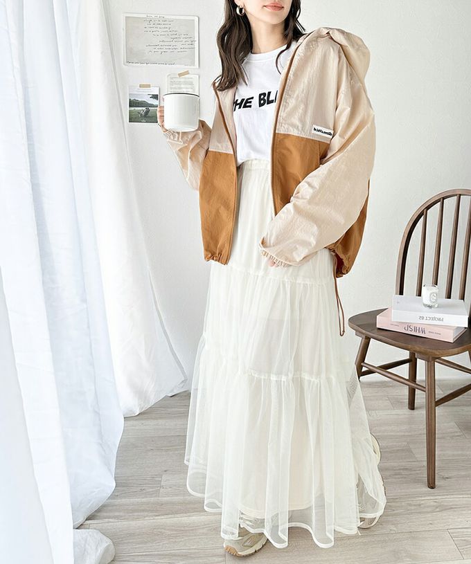 日本 Classical Elf - Java 撞色抽繩防風尼龍外套-芥黃x藍