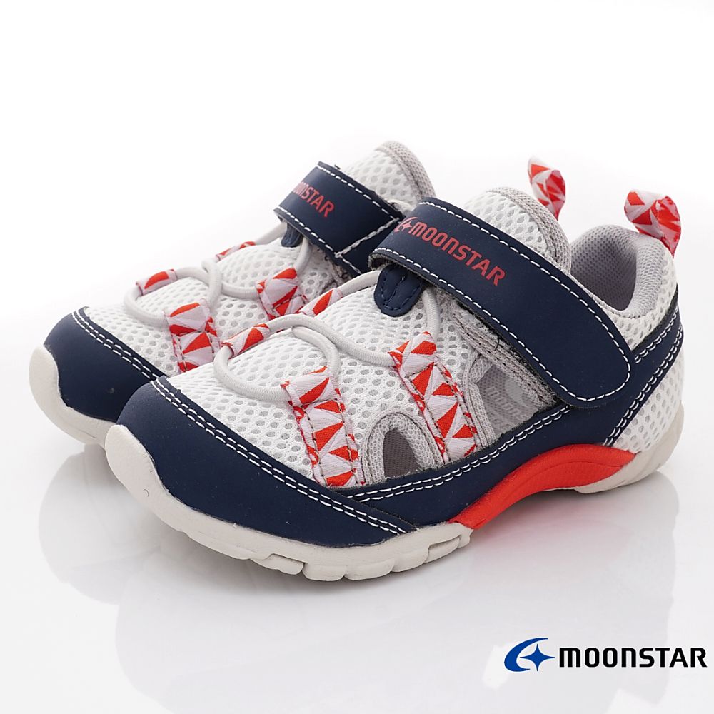 MOONSTAR日本月星 - 透氣寶寶學步鞋(寶寶段)-白藍