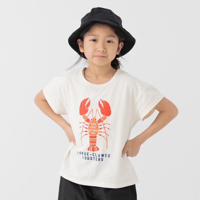 日本 Chil2 - 100%棉 定番印花短袖上衣-相機-粉紫