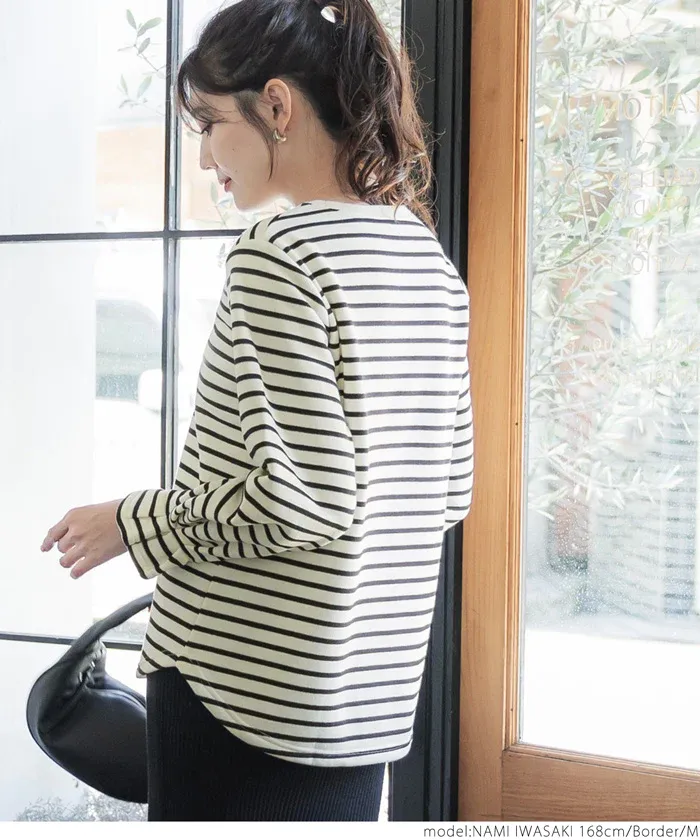 日本 COCA - 裏起毛甜美糖果袖長袖上衣-淺棕