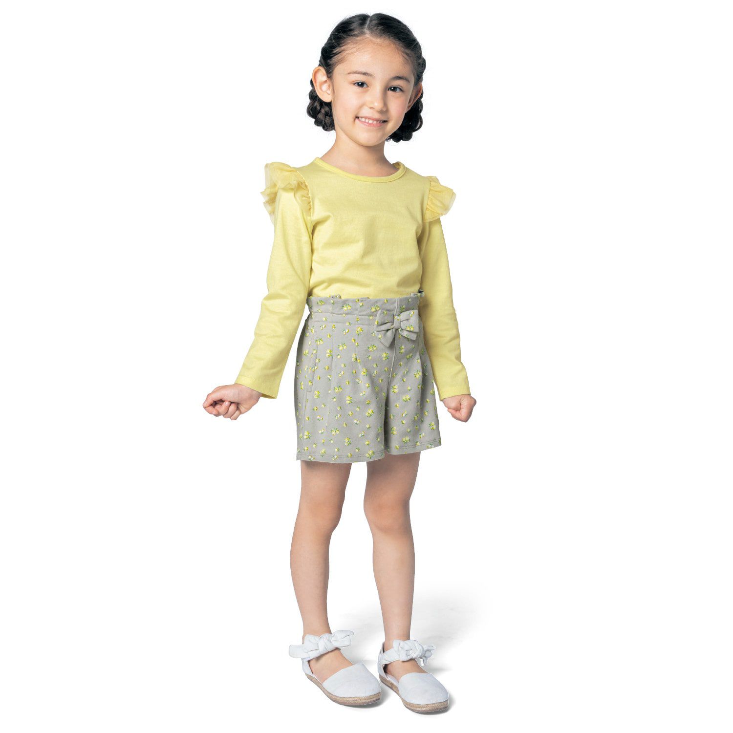 日本千趣會 - GITA 純棉圓領長袖上衣-荷葉滾邊-淺粉