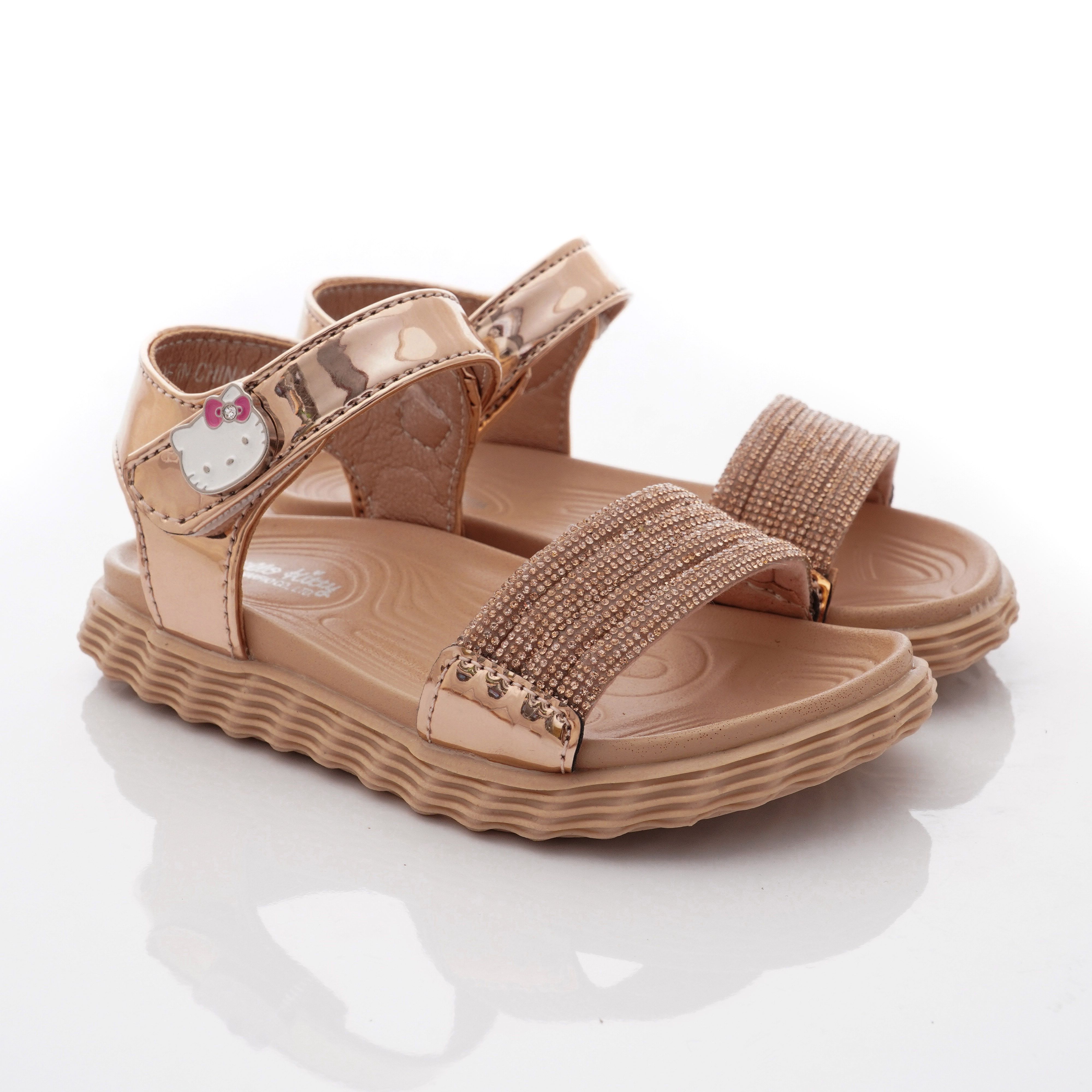 HELLO KITTY - 專櫃晶亮氣質涼鞋款(小童段)-金