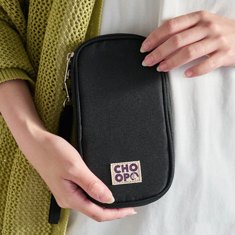 旅行便利雙層網格小物收納包-黑