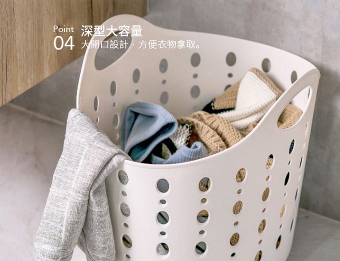 新加坡 CITYLIFE - 奈米抗菌PP手提式洗衣籃-共2入-粉綠-22.4L