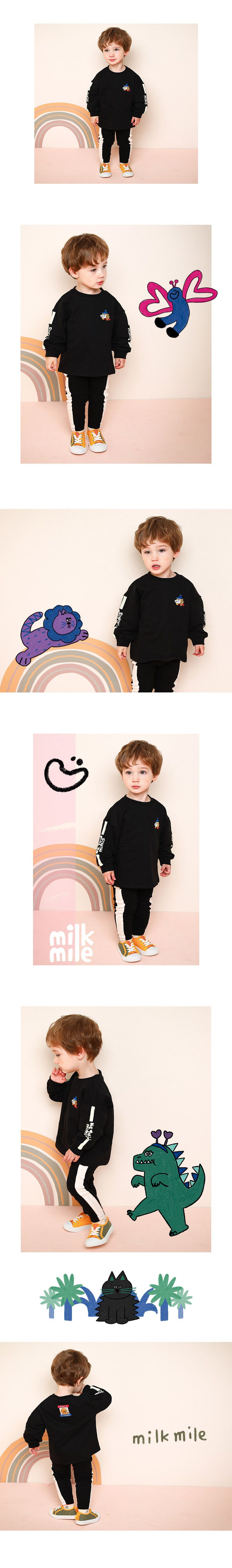 韓國 milk mile - 小酷黑色套裝-黑