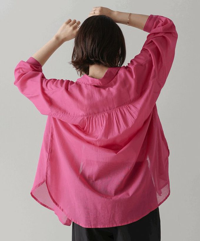 日本 Bab - 100%印度棉 柔軟輕盈寬版襯衫-薰衣草