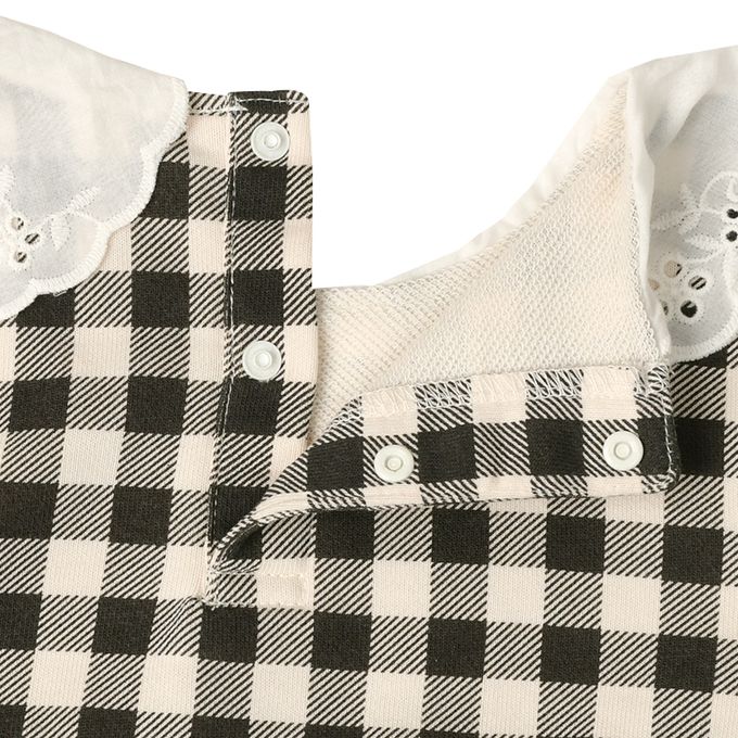 akachan honpo - 長袖休閒上衣-蕾絲領-黑色