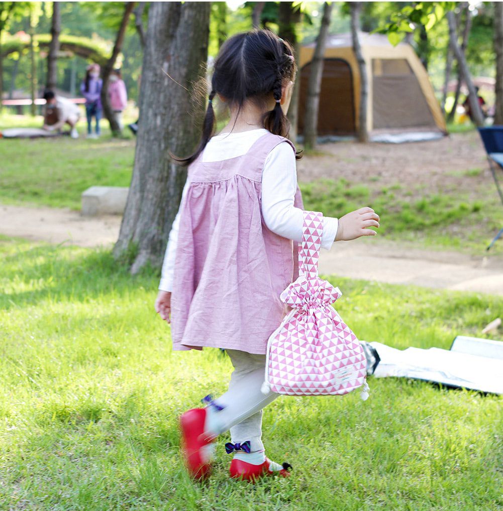 韓國 Coney Island - 防水束口便當袋/收納袋-灰色星星 (25.5X25.5X8cm)