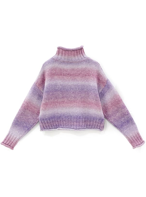 日本 GRL - 漸層暈染刷色保暖毛衣-粉紫 (F)