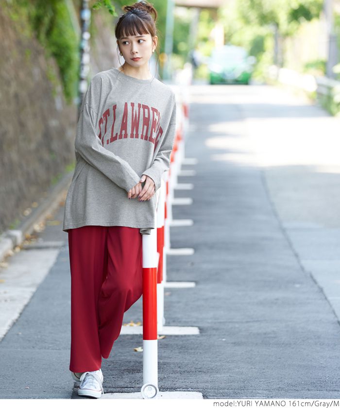 日本 COCA - 純棉英文印花長袖上衣-媽媽-白