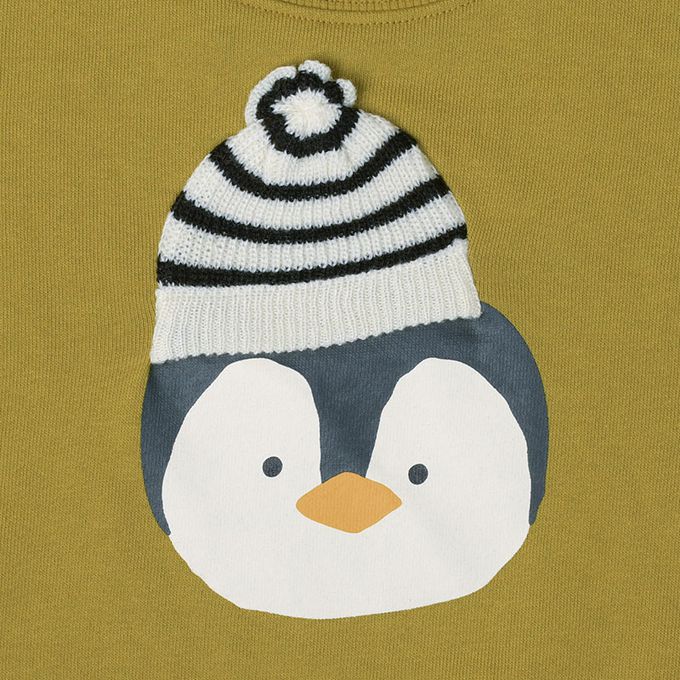 akachan honpo - 長袖休閒上衣-針織 圖案-綠色