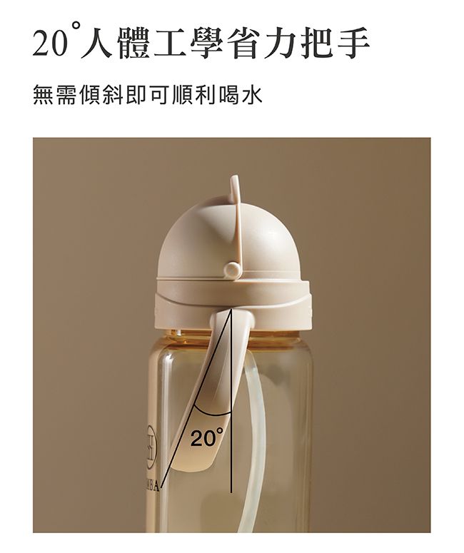 Simba 小獅王辛巴 - 蘊蜜寬口防漏滑蓋把手吸管組-蒔黑