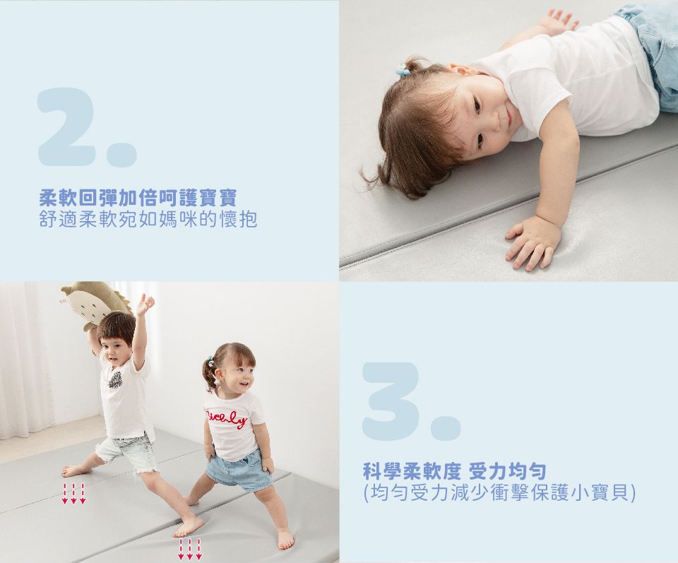 Kikimmy - 兒童摺疊雙面地墊-灰白 (180cmx150cmx4cm)-5kg