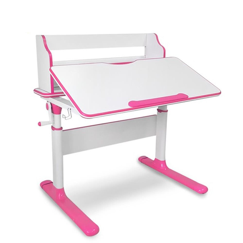 Kikimmy - 新升級成長型升降書桌(桌+書架)/兒童書桌-粉