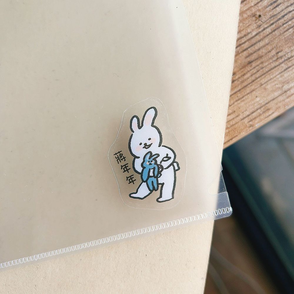 姓名貼紙-透明裁型-兔兔系列 (3.5X2.5cm)-50入
