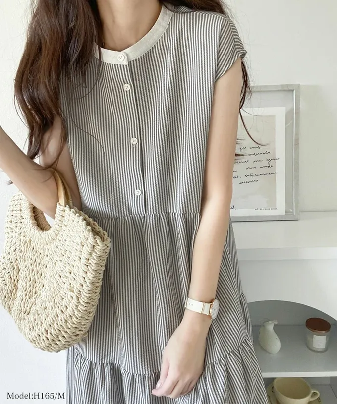 日本 Classical Elf - 襯衫式A字甜美法式袖洋裝-黑