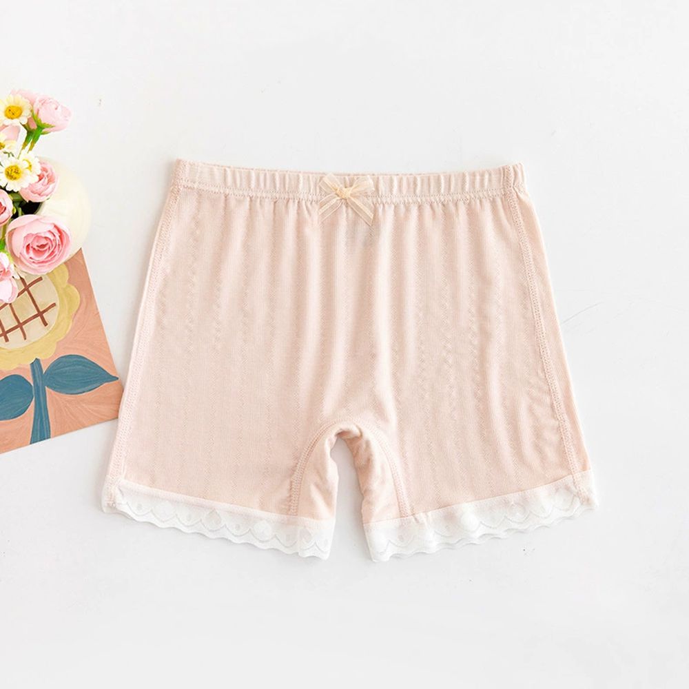 莫代爾三分內搭褲/安全褲-蝴蝶結-粉色