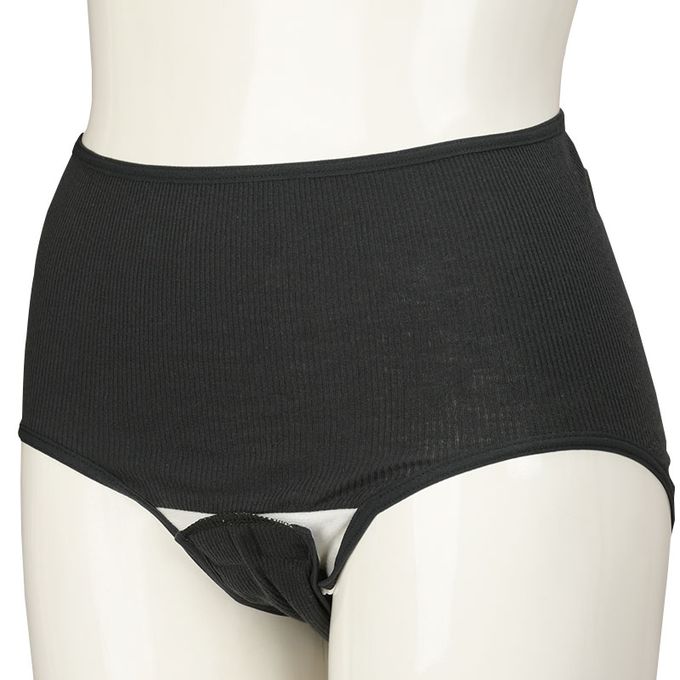 akachan honpo - 產後護理羅紋內褲-2件組-深灰色 (M~L)
