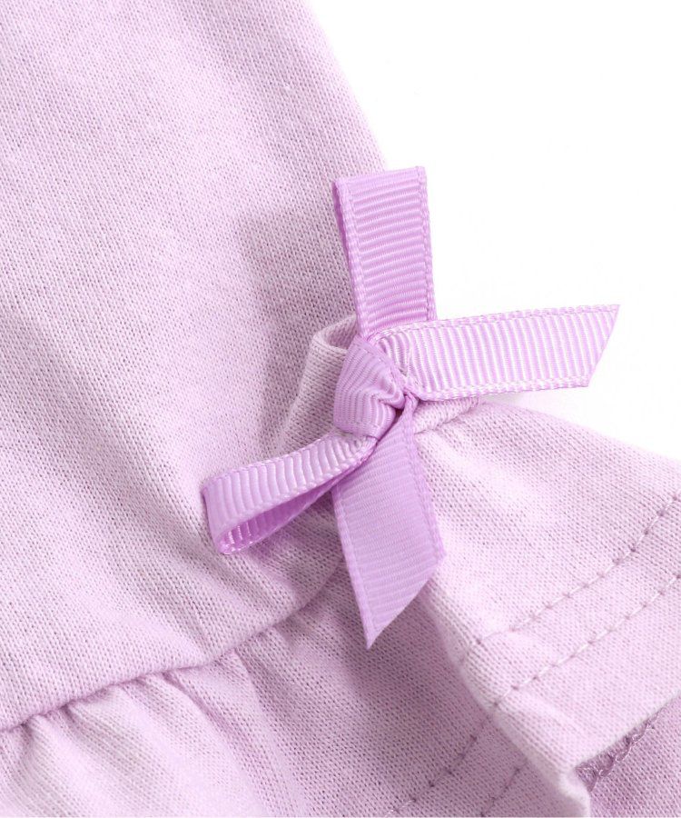 日本 apres les cours - 清新小白花蝴蝶結短袖上衣-水藍