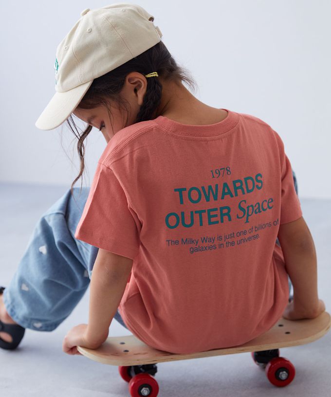 日本 devirock - 純棉定番短袖上衣-JOYFUL-白x桃粉