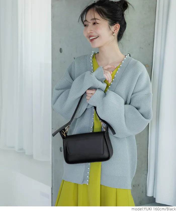 日本 COCA - 氣質方形皮革腋下包-米杏