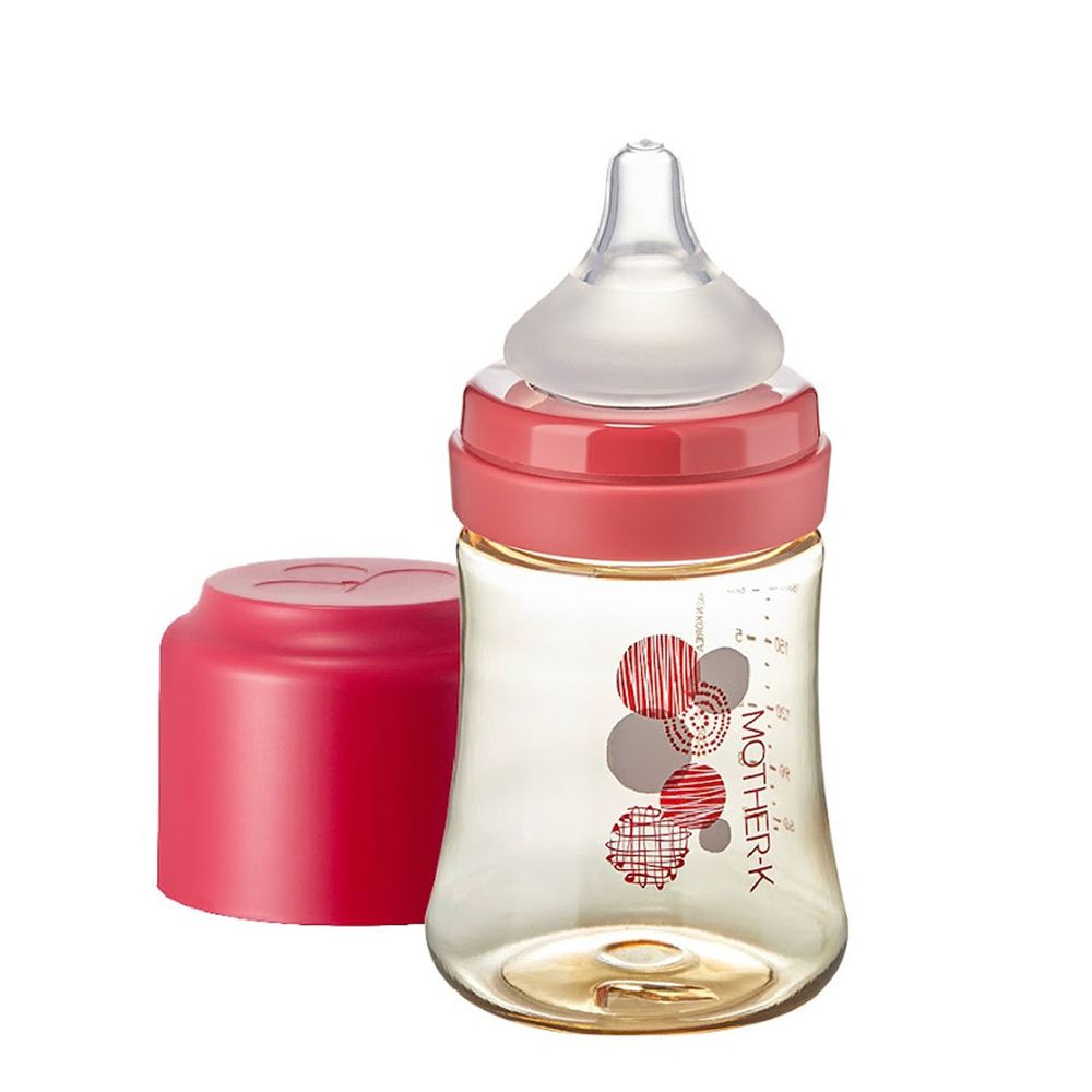 MOTHER-K - 頂級PPSU奶瓶PPSU奶瓶-無附奶嘴-石榴紅-180ML