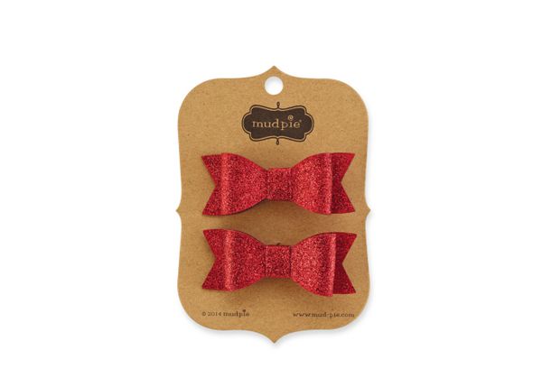 美國 Mud Pie - 兩入組髮夾-高雅紅 (單一尺寸)