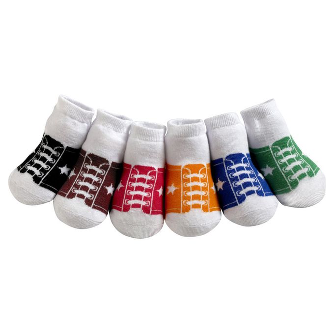 美國 Jazzy Toes - 時尚造型棉襪/止滑襪/假鞋襪/嬰兒襪_六入禮盒組-運動造型襪(男)
