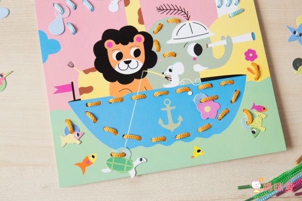 法式木質串珠 DIY【Janod】串珠手鍊、水晶貼畫、刮畫動物面具