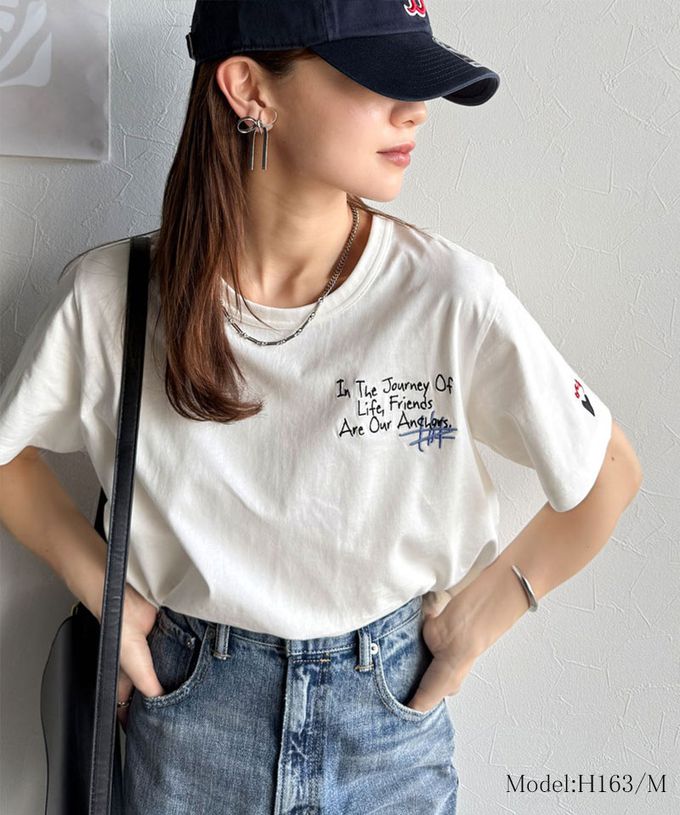 日本 Classical Elf - 有機棉 英文塗鴉風短袖上衣-黑白條紋