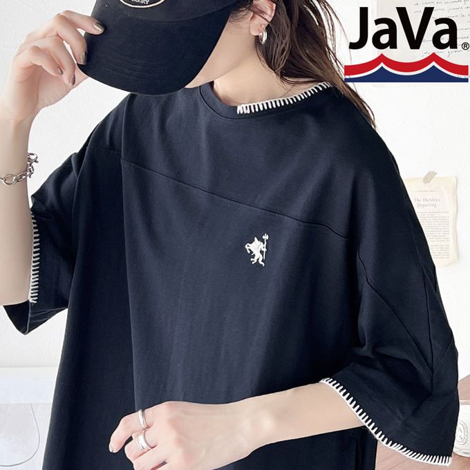 日本 Classical Elf - Java 純棉logo刺繡休閒素面洋裝-海軍藍