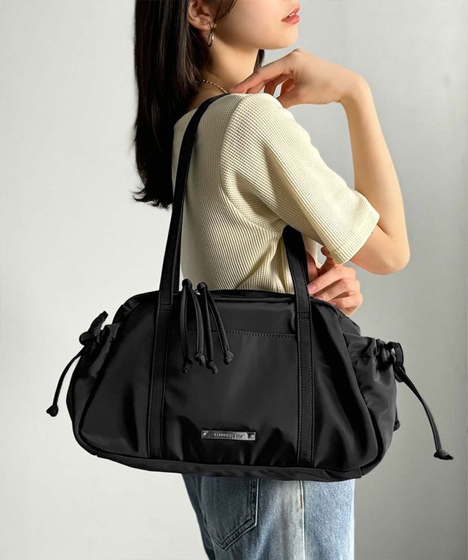 日本 Classical Elf - 輕盈可愛蝴蝶結肩背波士頓包-淺灰