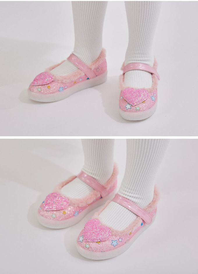 韓國 OZKIZ - (LED)星星亮片毛絨休閒鞋-紫