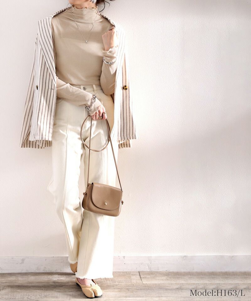 日本 Classical Elf - 木耳領薄長袖上衣/內搭-咖啡