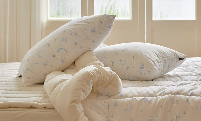 韓國 Maatila - 超細纖維桃皮感枕套-綠庭院花圃 (50X70cm)