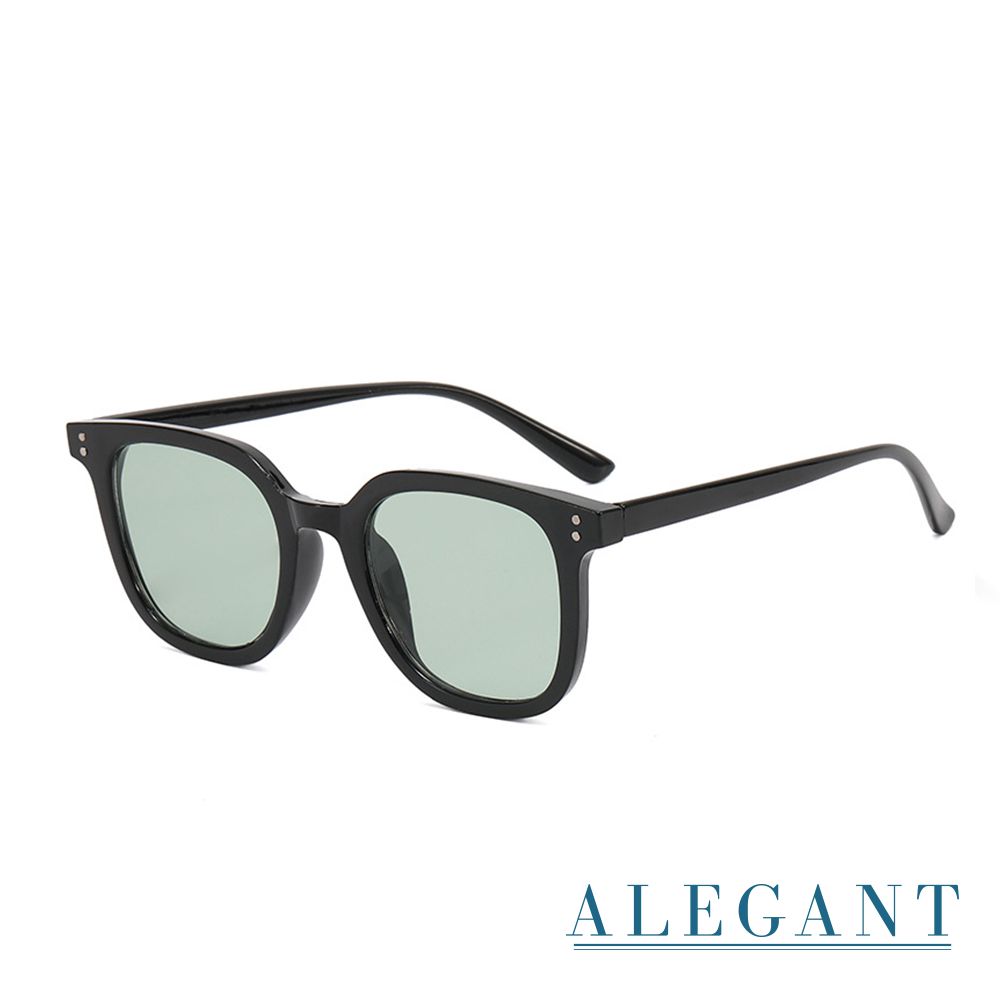 ALEGANT - 晨青綠韓版個性潮流方框墨鏡│UV400太陽眼鏡