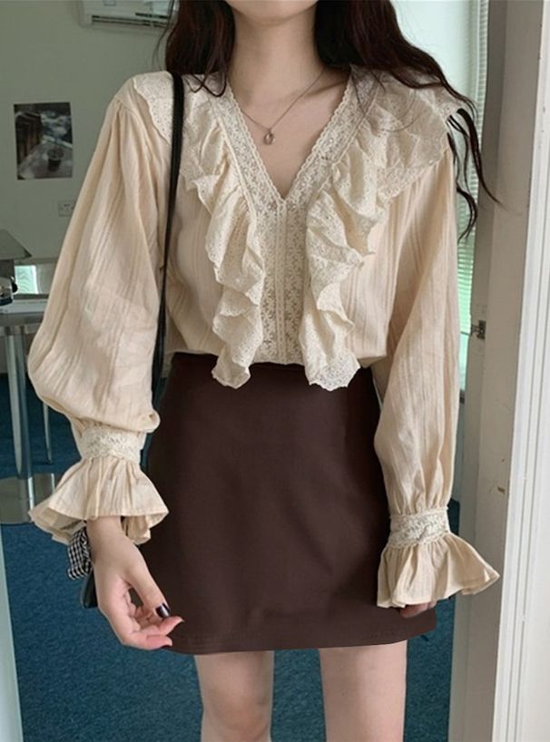 日本 GRL - 百搭簡約短裙-象牙杏