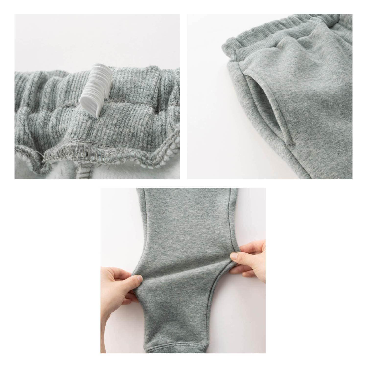 日本千趣會 - 線條logo保暖束口長褲-黑