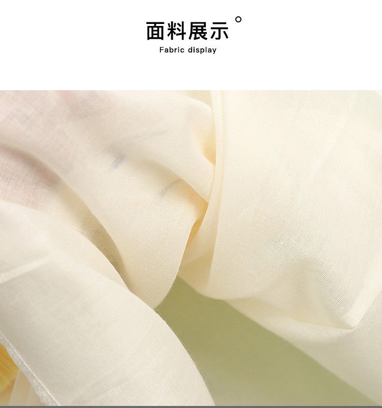 漢服風網紗旗袍短袖洋裝-米白色