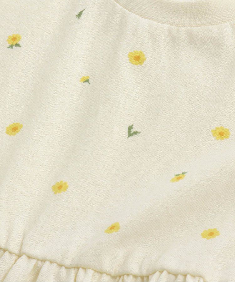 日本 apres les cours - 清新小白花蝴蝶結短袖上衣-水藍