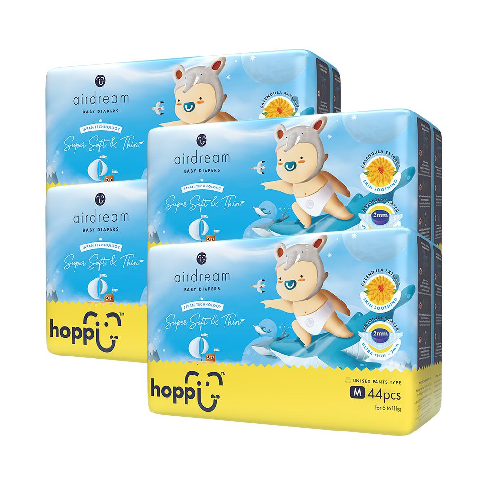 airdream 輕薄系列嬰兒尿布－褲型(M)－44片－4袋
