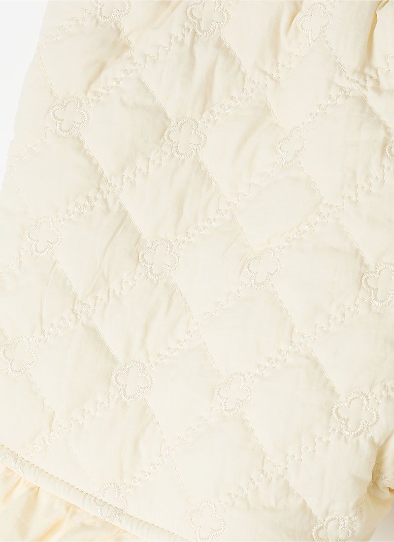 韓國 OZKIZ - 菱形縫線紋冬季保暖短褲-米白