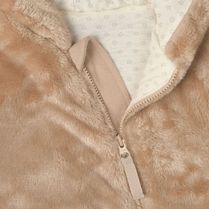 akachan honpo - 刷毛哈倫包屁衣-咖啡色