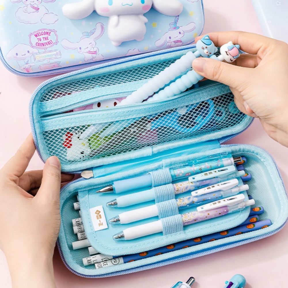 立體防水減壓鉛筆盒-卡通人物-美樂蒂-粉色 (23.8x11.8x7.7cm)